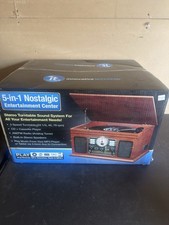 Innovative Technology 5-in-1 Stereo Turntable CD/Cassette AM/FM Brown ITCDS-5000