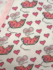    Valentine's Day Nurse Scrub Top XS Pink Hearts Shirt Mouse Summer Watermelon
