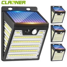 CLAONER LED Solar Wall Light Outdoor Garden Yard Door Deck Security Lamp Decor 