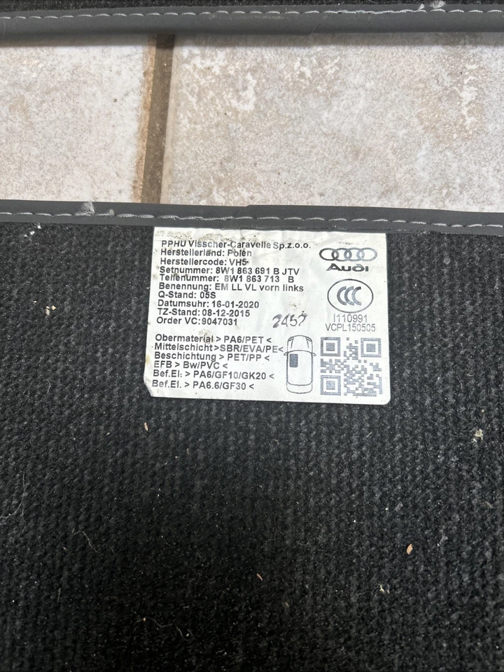 Alfombrillas negras para Audi A5 S5 RS5 cupé 4 piezas revestimientos de terciopelo 2008-2017 Foto 3 de 4