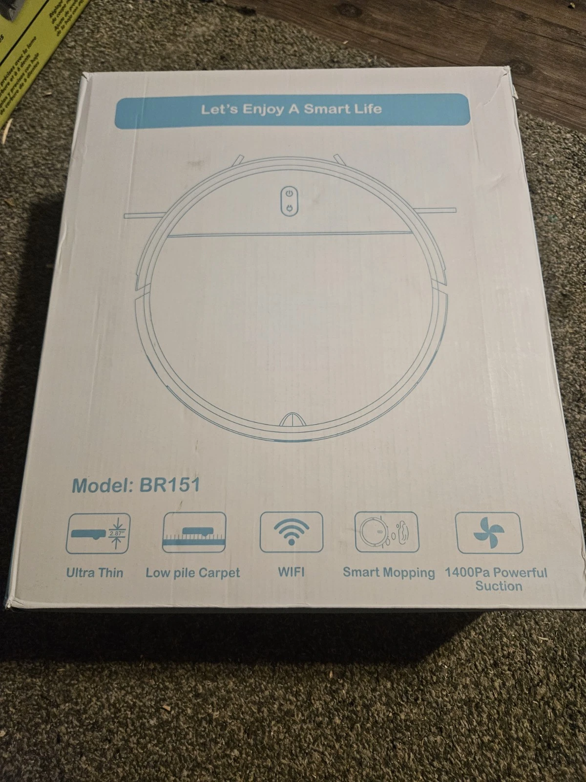 BR151 Robot Vacuum & Mop Combo Wifi Connect Blue, New