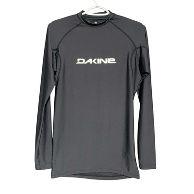 Men's Dakine Heavy Duty Rash Guard Black Long Sleeve UPF 50 Slim Athletic