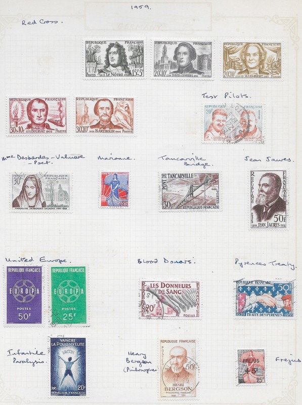 17 France Stamps from Quality Old Antique Album 1959