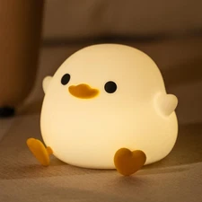 Night Light for Kids, Cute Soft Silicone Dodo Duck Lamp, Dimmable Nursery Portab