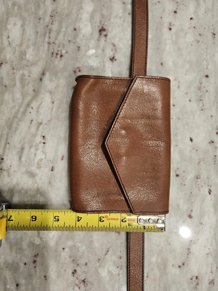 J. Jill Brown Leather Fanny Pack Belt Bag Womens  Sz S/M ITALY - Image 3 of 4