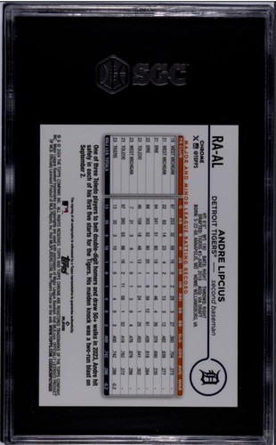 2024 Topps Chrome Andre Lipcius RC Viola Macchia Auto /299 SGC 10/10 - Foto 2 di 2