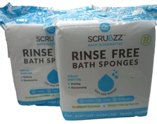 Scrubzz Disposable No Rinse Bathing Wipes 2 Packages of 25 each