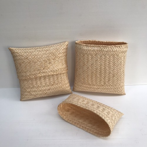 Vintage Thai Handicraft Kratip Sticky Rice Medium Bamboo Serving Basket Size 6" - Picture 10 of 60