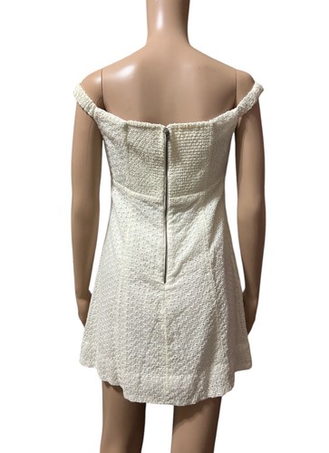 NWT Free People Size S Mini Dress Berry Kiss Eyelet Off-the-Shoulder $128 - 第 4/13 張圖片