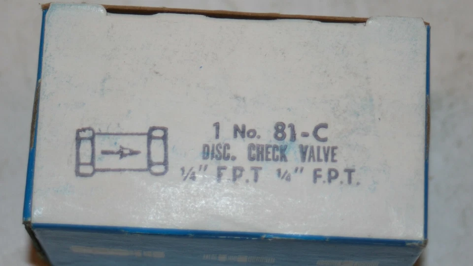 1/4" FNPT  Brass Disk Check Valve Imperial Eastman 81C04 - Image 2 of 2