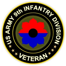 US Army 9th Infantry Division Veteran Bumper Sticker Military Vinyl Decal 5"