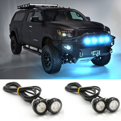 4x Blue LED Light 12V For  1995-2019 Raptor Style Grille Eagle Eye Lamp Kit