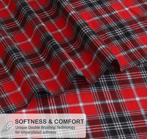Flannel Sheets Queen Size - 100% Cotton Double Brushed Bed Sheets, Deep Pockets - Picture 3 of 9