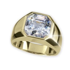 Natural White Topaz Gemstone with Gold Plated 925 Sterling Silver Ring 1694