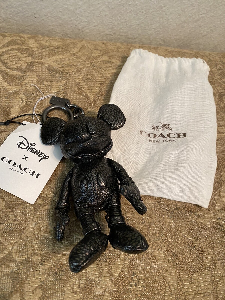 New Coach X Disney 59152 Mickey Mousr Doll Bag Charm Leather