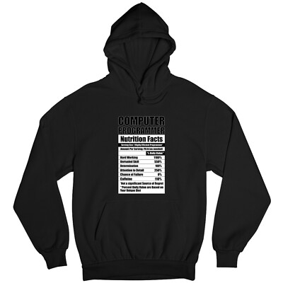Computer Programmierer Hoodie lustig Programmieren Nährwertangaben Geek Humor Kapuzenoberteil