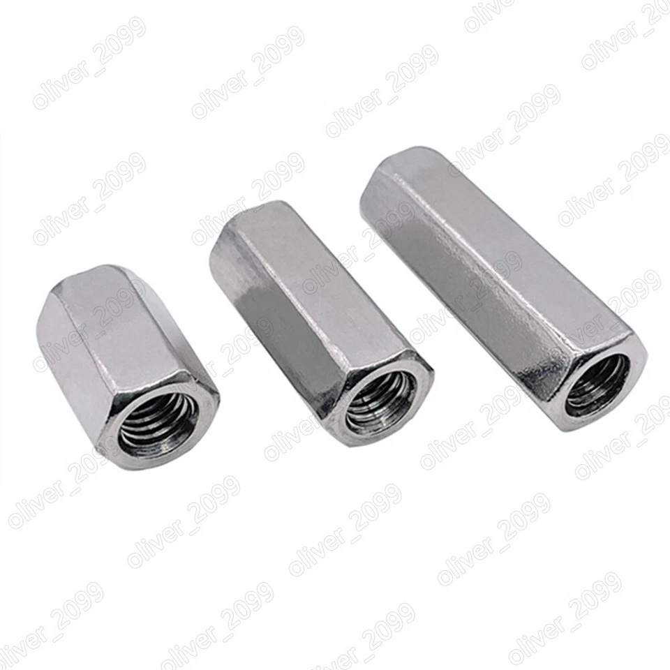 304 Stainless Steel Long Hex Coupling Nuts DIN6334 Standoff Spacer Pillar M5-M16 - Image 3 of 4