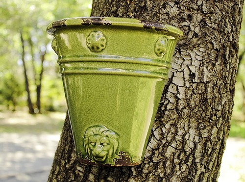 Old World Roman Wall Hanging Planter in Cracked Ice Ceramic Finish, 4 Colors - Picture 18 of 31