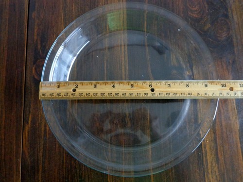 Pyrex pie pan 209 redondo 9" vidrio transparente seguro para microondas tinte azul borde plano - Imagen 2 de 3