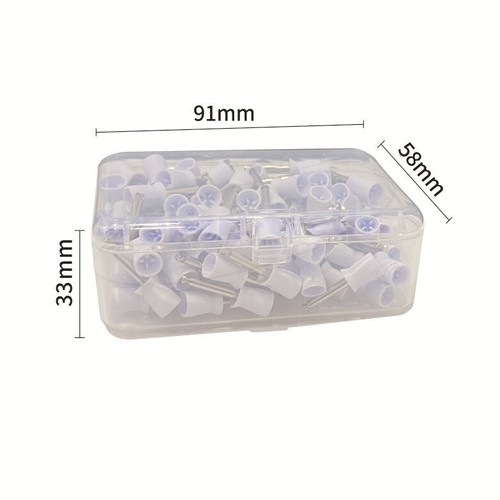 100pcs White Dental Latch Flat/Tapered Sharp Tip Polishing Brushes Polisher Cups - Picture 9 of 15