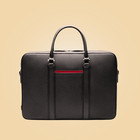 Classy Black Leather Deluxe Laptop Briefcase Bag