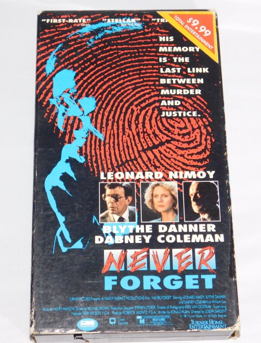 NEVER FORGET (vhs) Leonard Nimoy, Dabney Coleman, Blythe