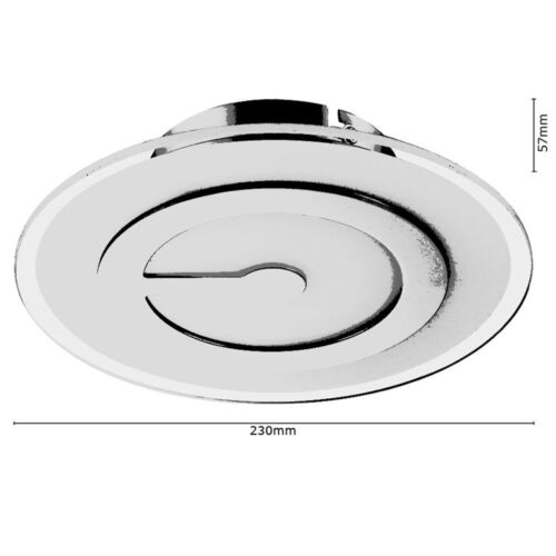 Plafoniera Luce Sala da Pranzo Vetro 1 Fiamma Argento LED D 23 CM - Foto 8 di 8