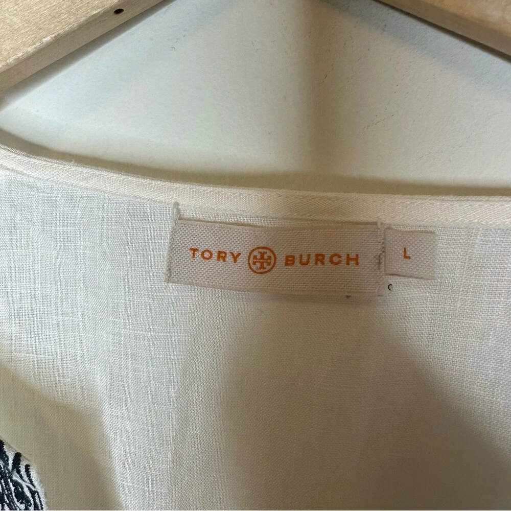 Abito con copertura tunica ricamata Tory Burch Skye lino taglia large