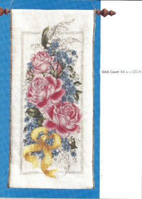 VICTORIAN FLORAL BELL PULL -   CROSS STITCH  PATTERN     HM - WYQ