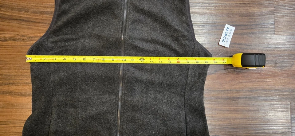 Old Navy Black Fleece Zip Up Slim Sleeveless Vest Women's Size Large - Image 3 of 4