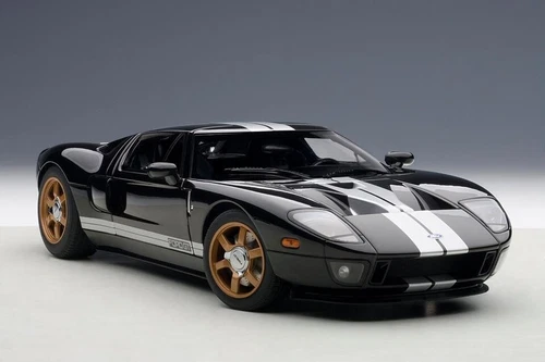 AUTOart 1/18 Ford GT 2004 Diecast 73023 black w/ white stripes Car Model NEW - Picture 2 of 8