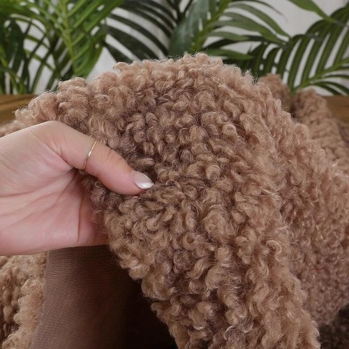 Pile Simil Pecora Sherpa Tessuto Soffice Peluche per Fodera Materiale Fai Craft - Foto 1 di 23