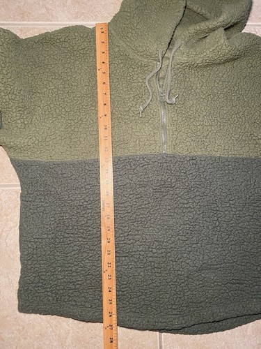 Victoria's Secret XL Pink Varsity Sherpa Half Zip Pullover Hoodie Green - Picture 14 of 18