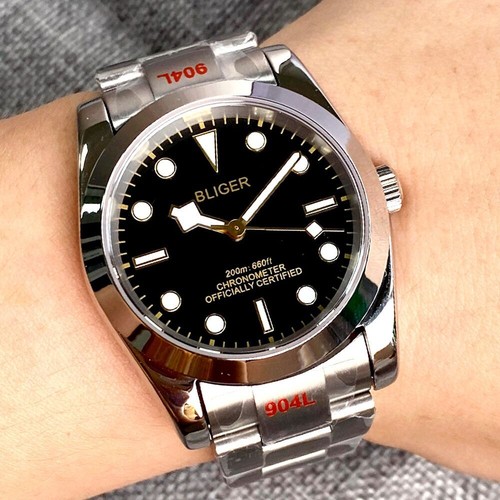 Reloj automático para hombre NH35/Miyota8215/PT5000 36 mm cristal zafiro esfera negra - Imagen 30 de 55