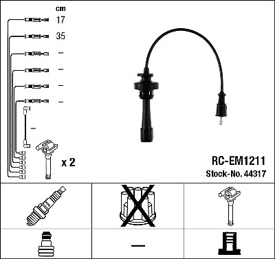 44317 NGK Ignition Cable Kit for MITSUBISHI