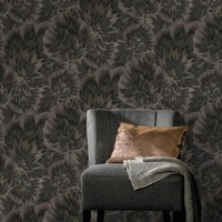 Vliestapete Abstrakt Floral Blattmuster Braun Gold Metallic 10402-15 (3,47€/1Qm)