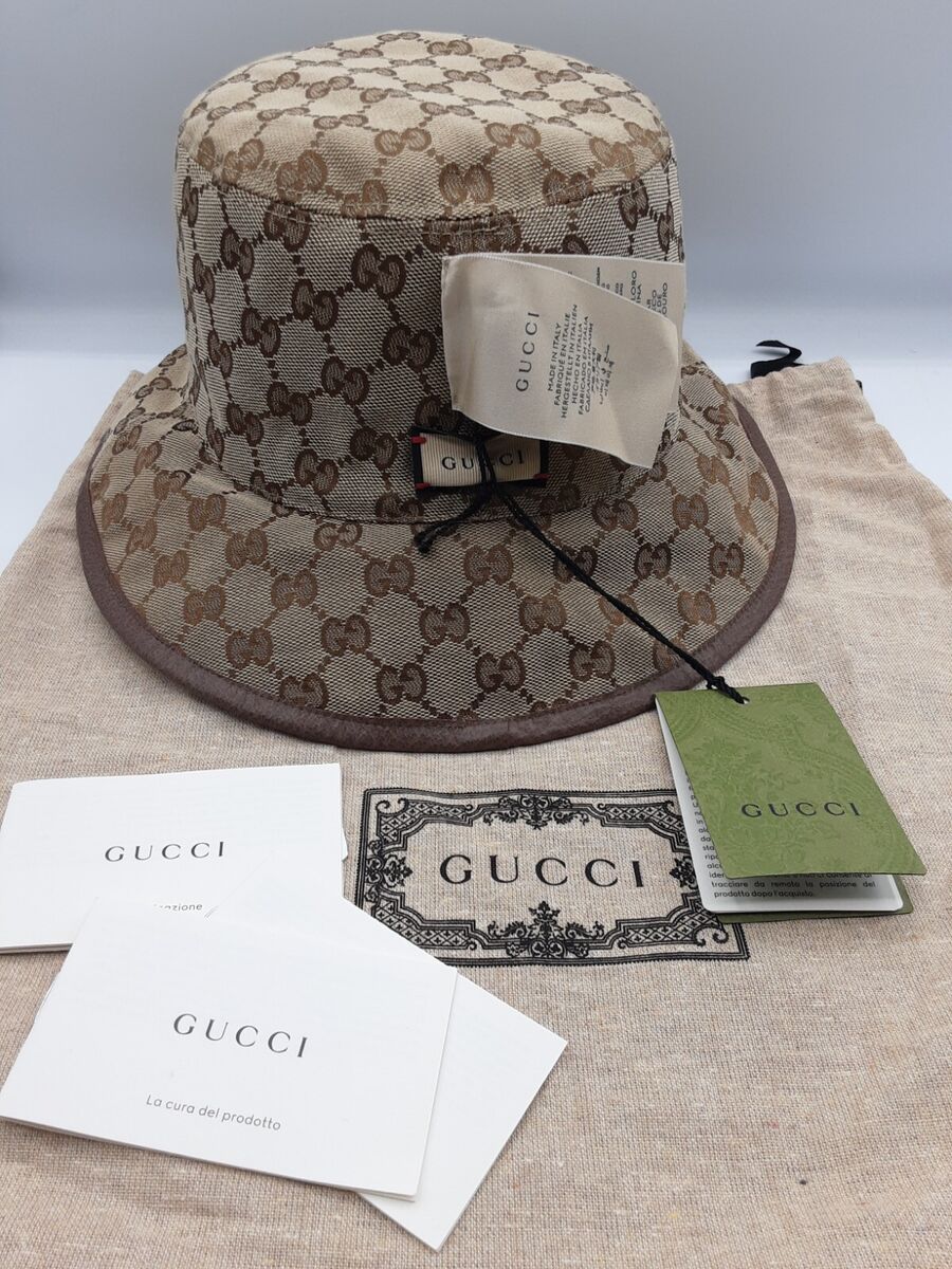 Gucci Brown GG Logo reversible bucket hat Size Medium Brand Gucci Brown GG Logo reversible bucket hat Size Medium Brand