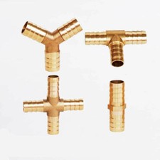 New T Shaped Hose Joiner Brass Adapter Coupler Male Thread Connector Fitting