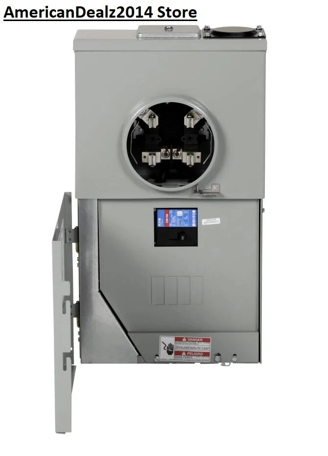 Eaton Type BR 200-Amp 4-Spaces 8-Circuit Outdoor Main Breaker Meter Combo Load — 第 2/4 张图片