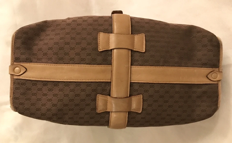 BOLSO DE MANO VINTAGE GUCCI STRIRUP GG MONOGRAMA CUERO LONA ARTÍCULO DE COLECCIONISTA RARO Foto 4 de 4