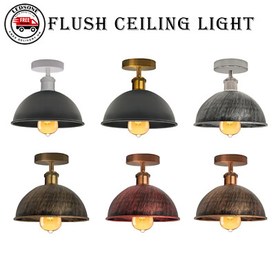 Vintage Ceiling Light Retro Industrial Flush Mounted Ceiling Lamp