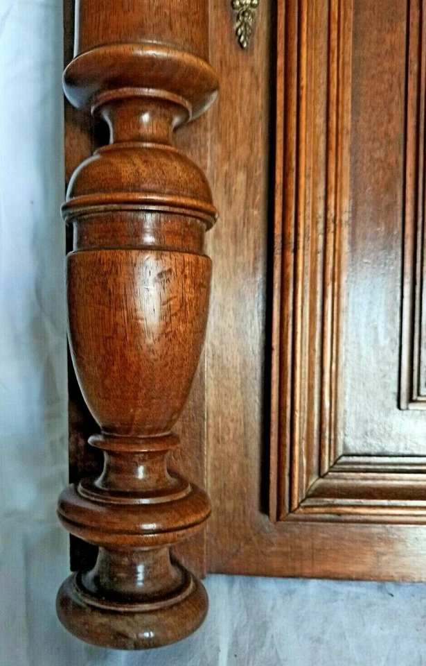 28" Large French Antique Architectural Pillar Panel Door Solid Oak Wood 2 - Image 4 of 4