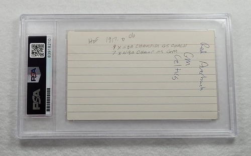 Rare RED AUERBACH Signed 3x5 Index Card-Legendary Coach of BOSTON CELTICS-PSA 9 - Picture 3 of 4