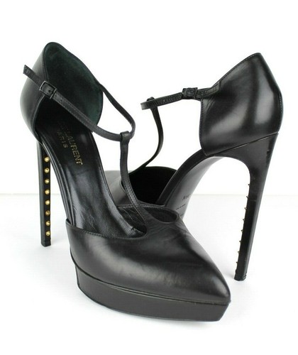 ysl gold platform heels