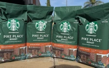 Starbucks 4 Bags of Pike Place Medium Roast Ground Coffee, 18oz EACH check BB!