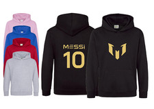 Messi Hoodie Adult & Kids Jumper Hoodie Jumper No 10 Celebration GOAT Top Sweat