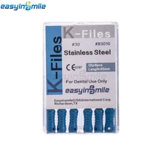 10packs Dental K-file 25mm Stainless Steel Hand Use Root Canal Files Endo Tools
