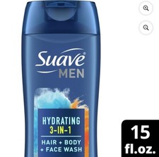 Suave MEN hydrating 3 in 1  2 in 1 Hair  Body  face Wash 15 oz FREE SHIPPING