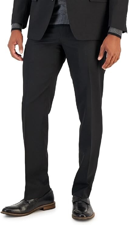 $495 Van Heusen Men's Black Flex Plain Slim Fit Suit 38 R 31 x 32 yoc1223