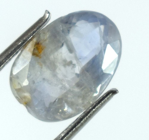 Pietra preziosa naturale ovale zaffiro blu Ceylon 4,85 carati non trattata certificata BS34 - Foto 10 di 13